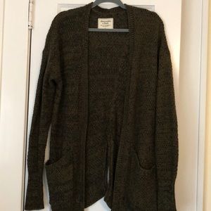 Green and black cardigan